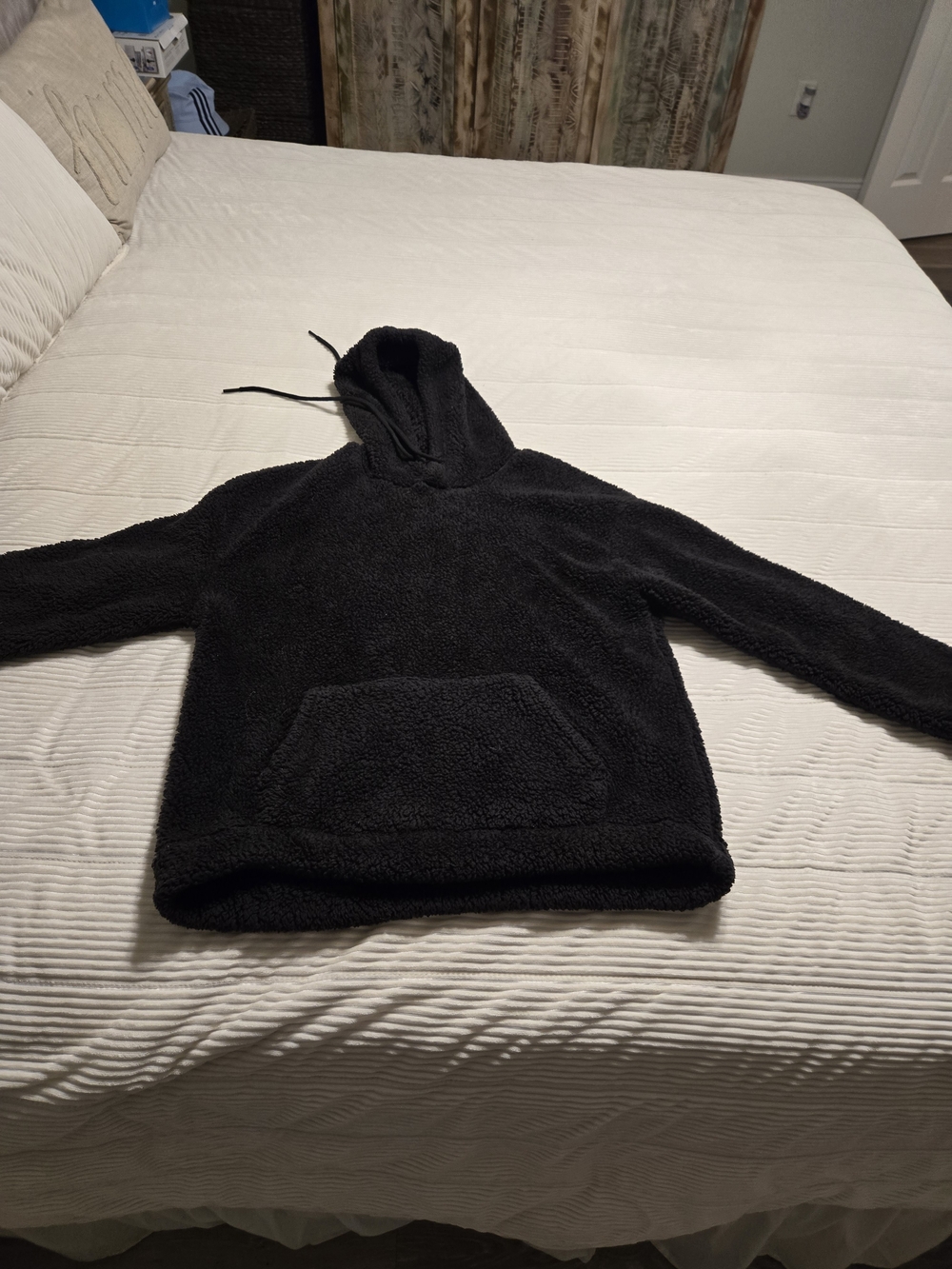 SHEIN Black Sherpa Fleece Hoodie